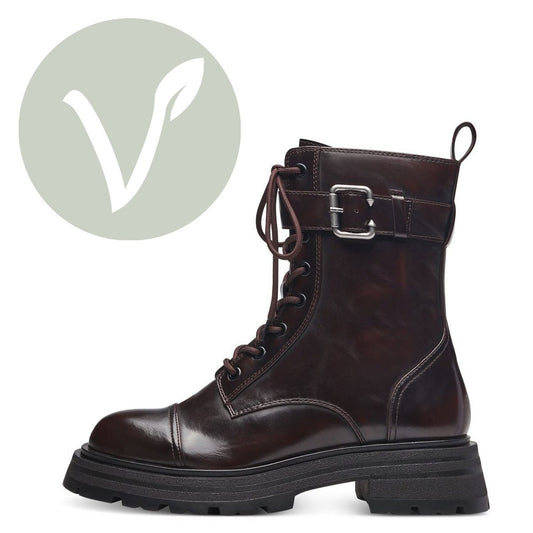 Tamaris Stiefelette 25200 Merlot - Vegan mit Fußbett - Seitenansicht