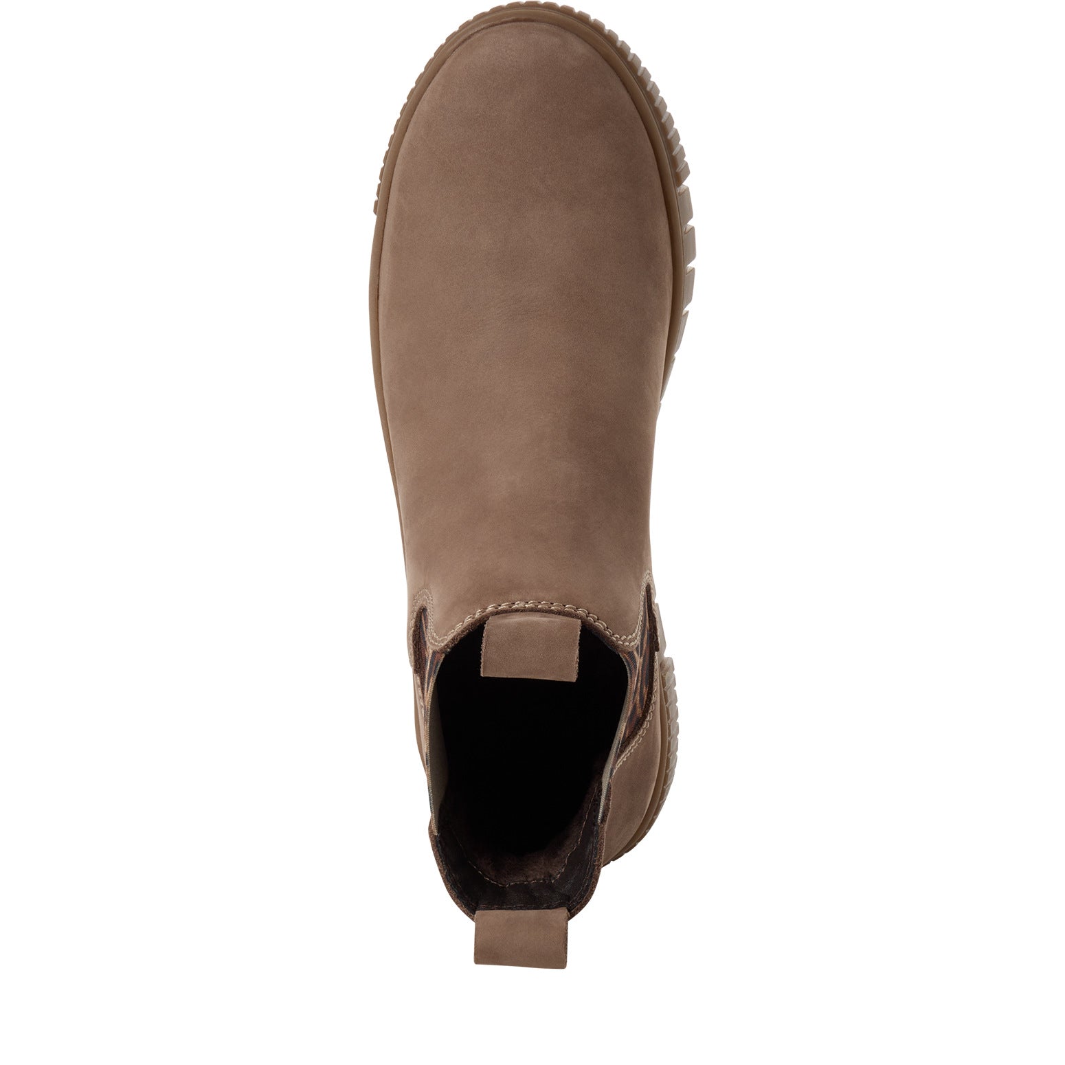 Tamaris Chelsea Boot 25403 Taupe Leopard | Leder mit Wechselfußbett - Detailansicht Vorderblatt