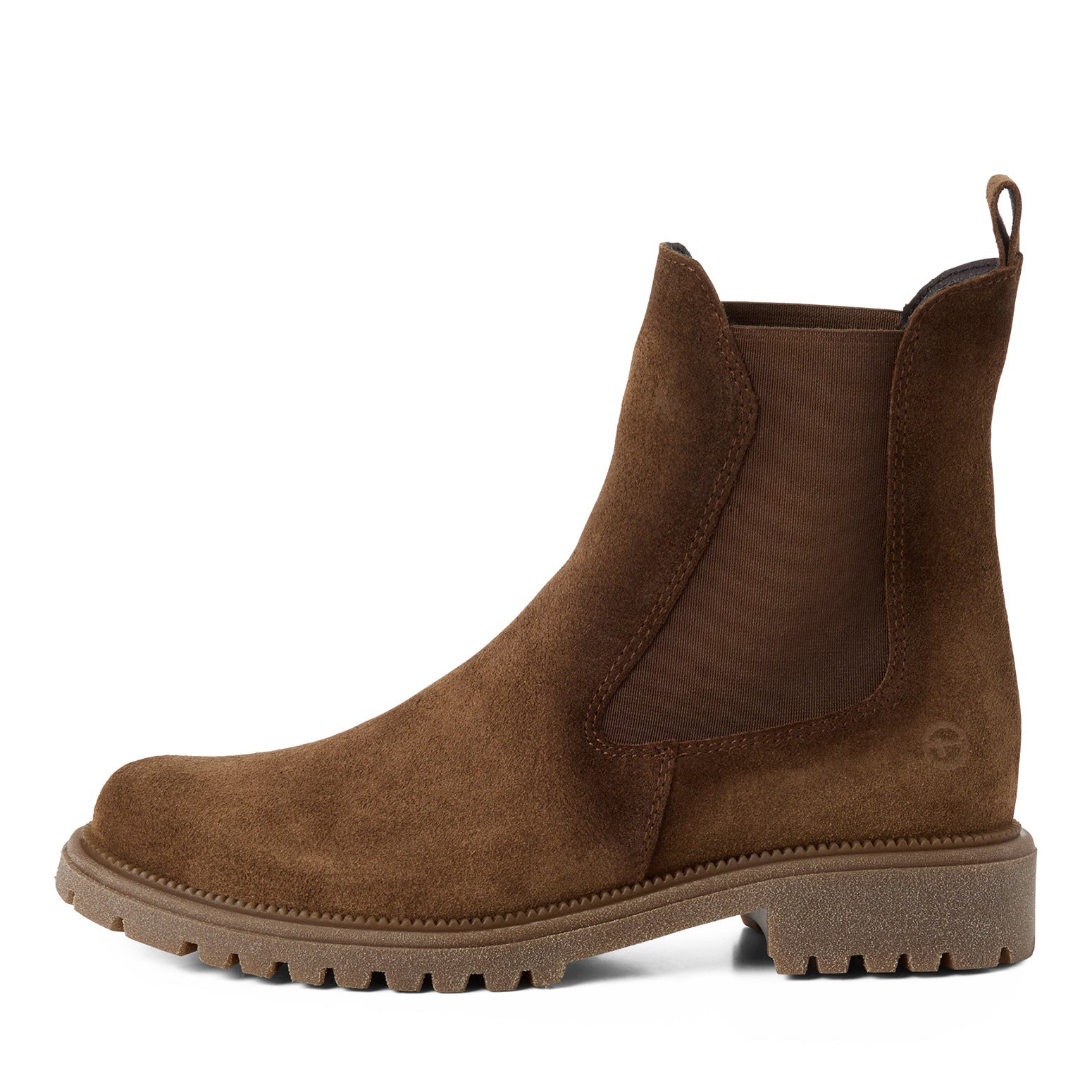 Tamaris Chelsea Boot 25427 Braun | Nubukleder mit Fußbett - Seitenansicht