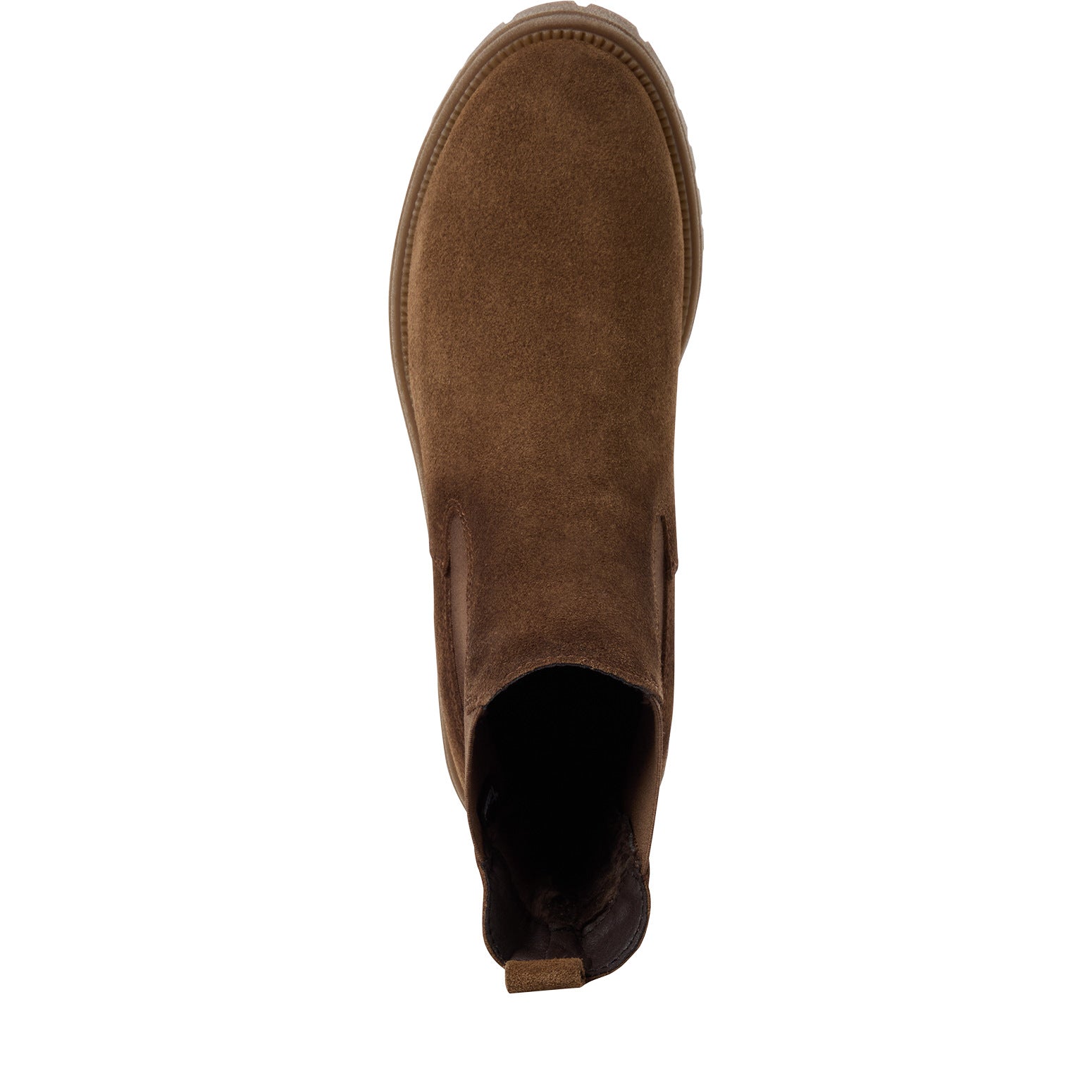 Tamaris Chelsea Boot 25427 Braun | Nubukleder mit Fußbett - Detailansicht Material