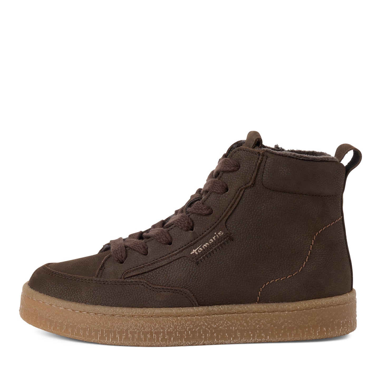 Tamaris Sneaker 25203 Mocca Braun - Ledersneaker mit Wechselfußbett - Seitenansicht