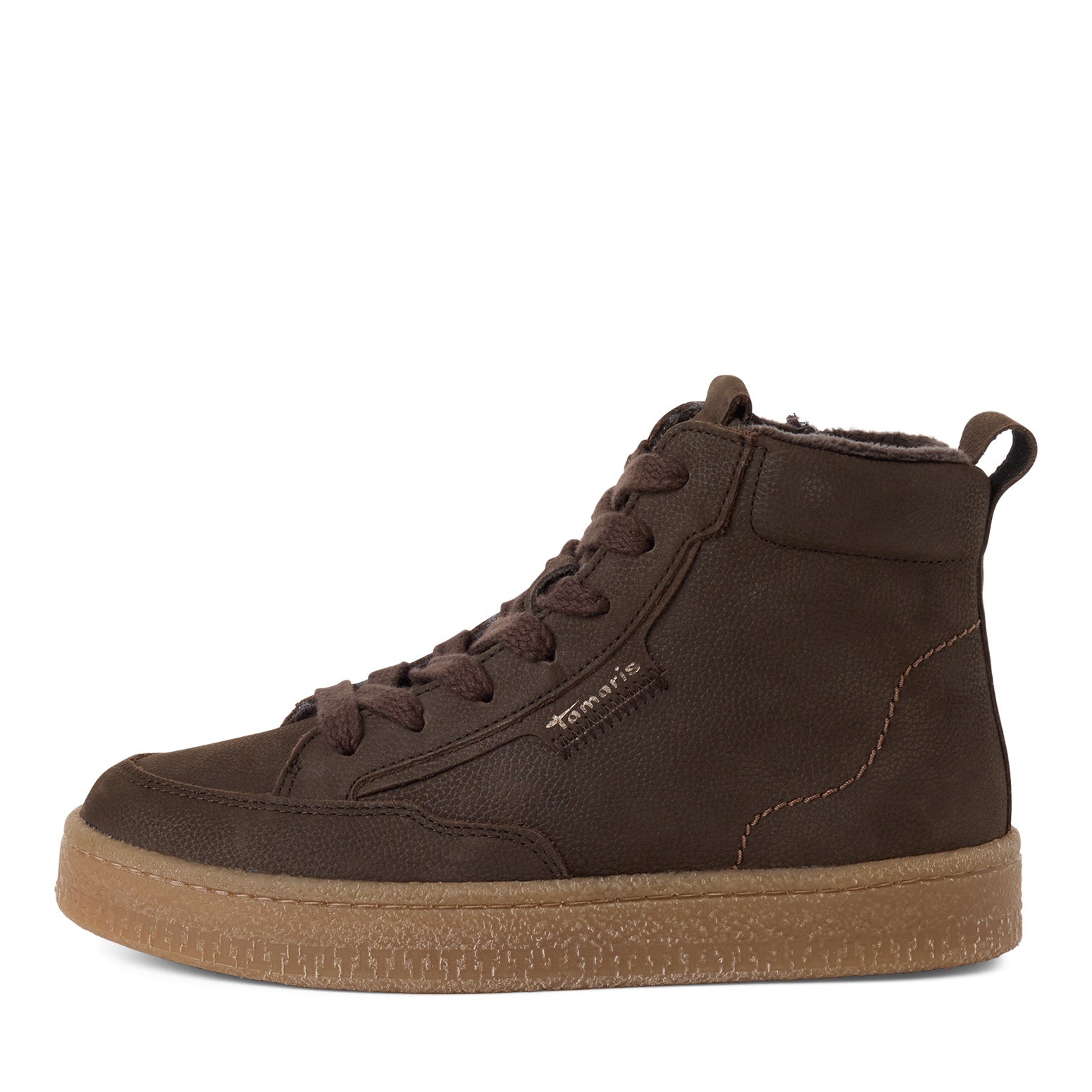 Tamaris Sneaker 25203 Mocca Braun - Ledersneaker mit Wechselfußbett - Seitenansicht