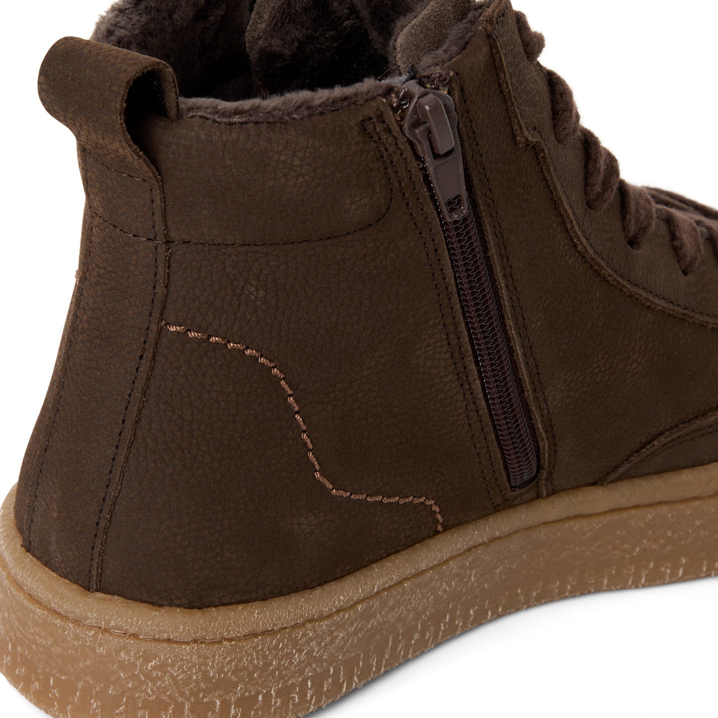 Tamaris Sneaker 25203 Mocca Braun - Ledersneaker mit Wechselfußbett - Detailansicht Reißverschluss