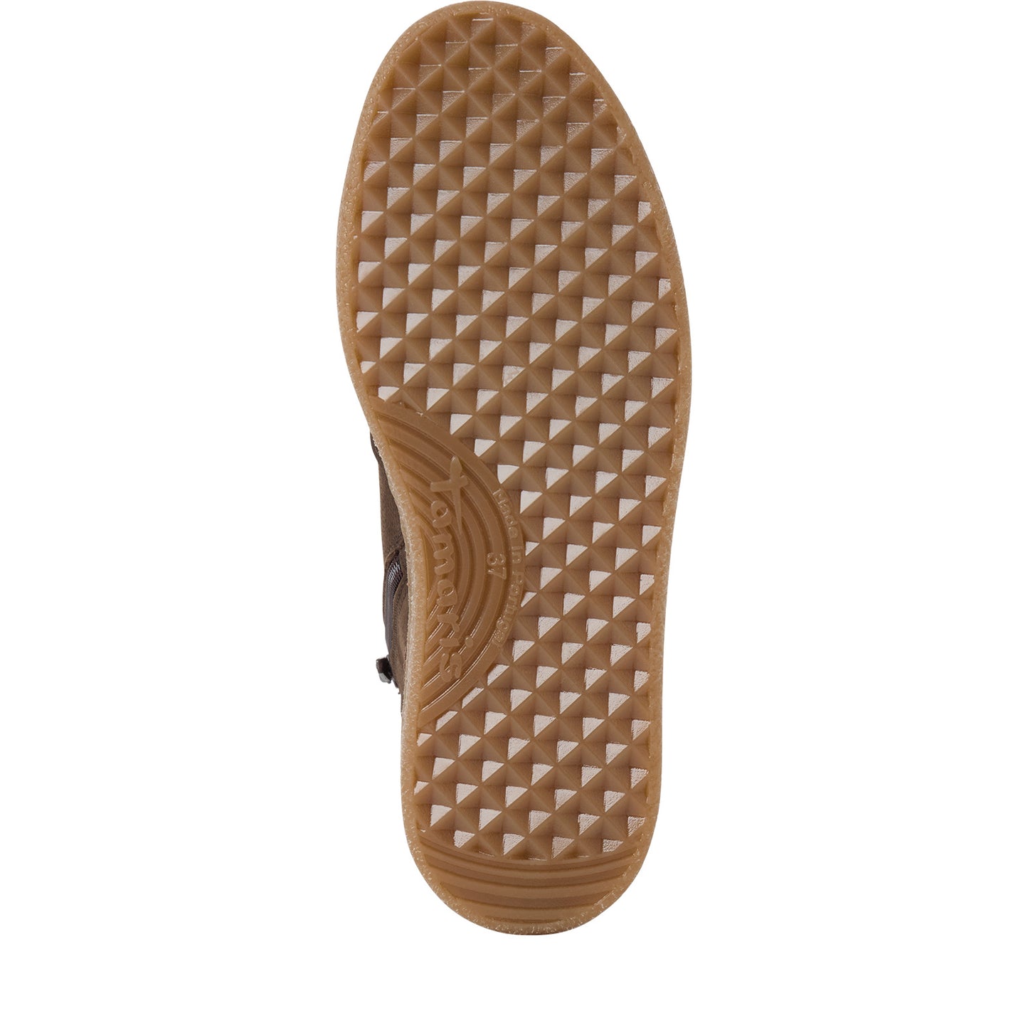 Tamaris Sneaker 25203 Mocca Braun - Ledersneaker mit Wechselfußbett - Detailansicht Laufsohle