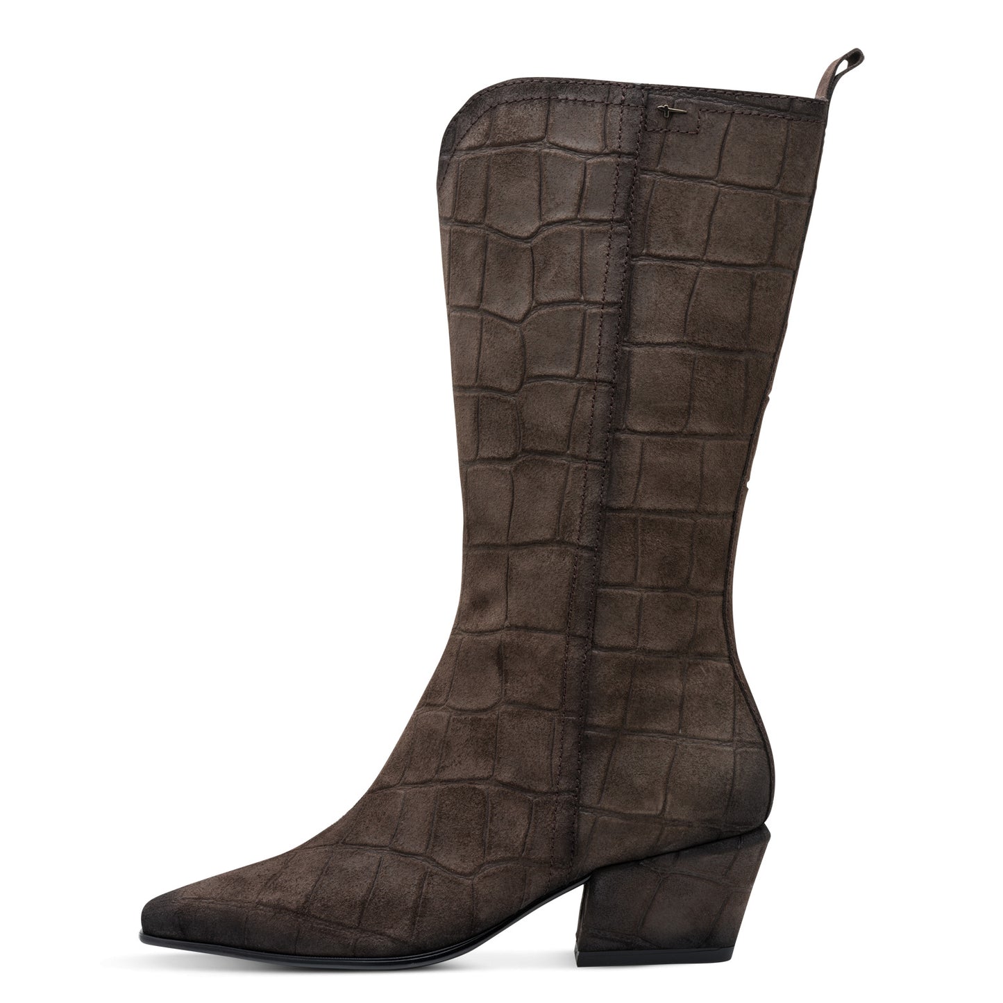 Tamaris Lederstiefel 25330 Cigar-Braun Croco - Seitenansicht
