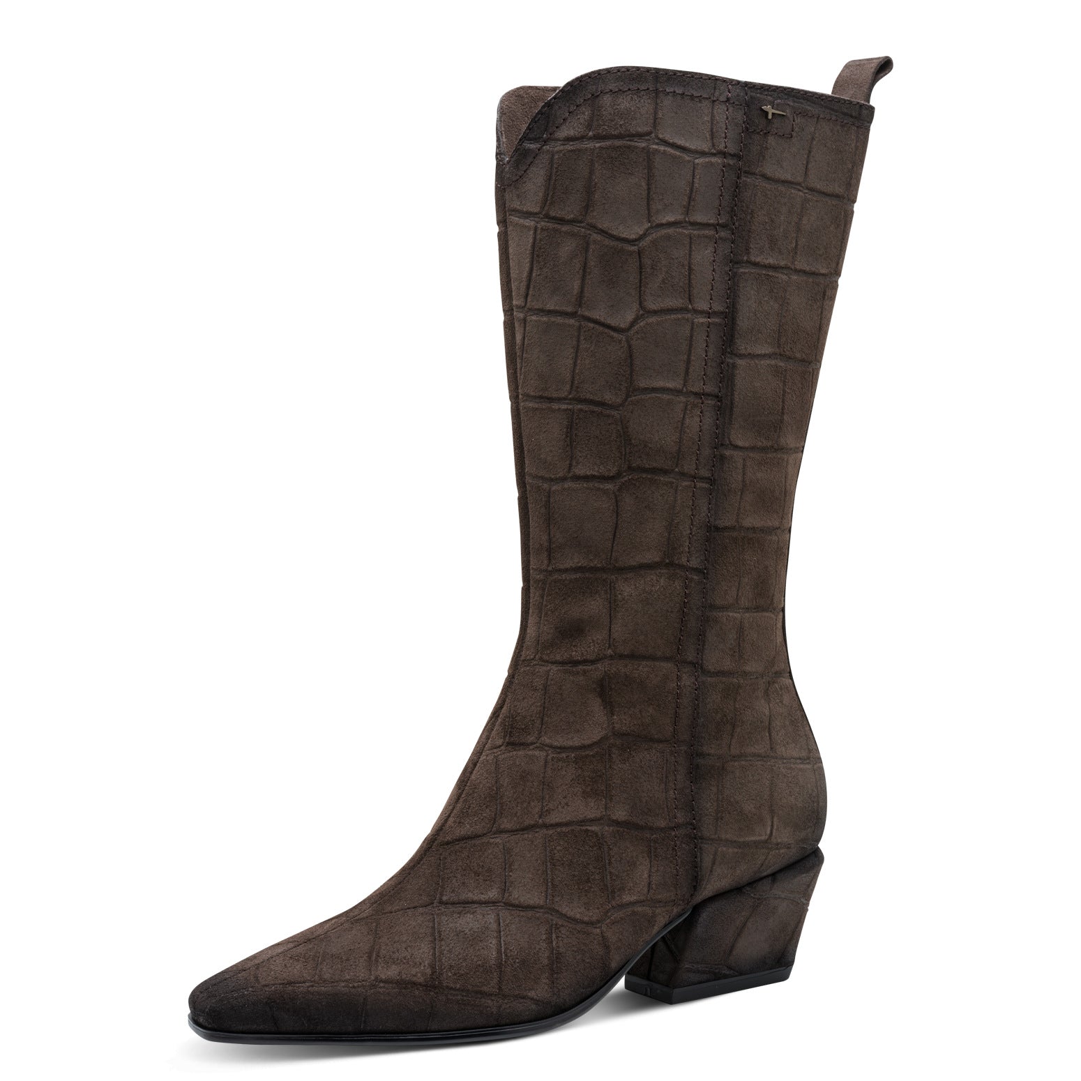 Tamaris Lederstiefel 25330 Cigar-Braun Croco - Vorderansicht