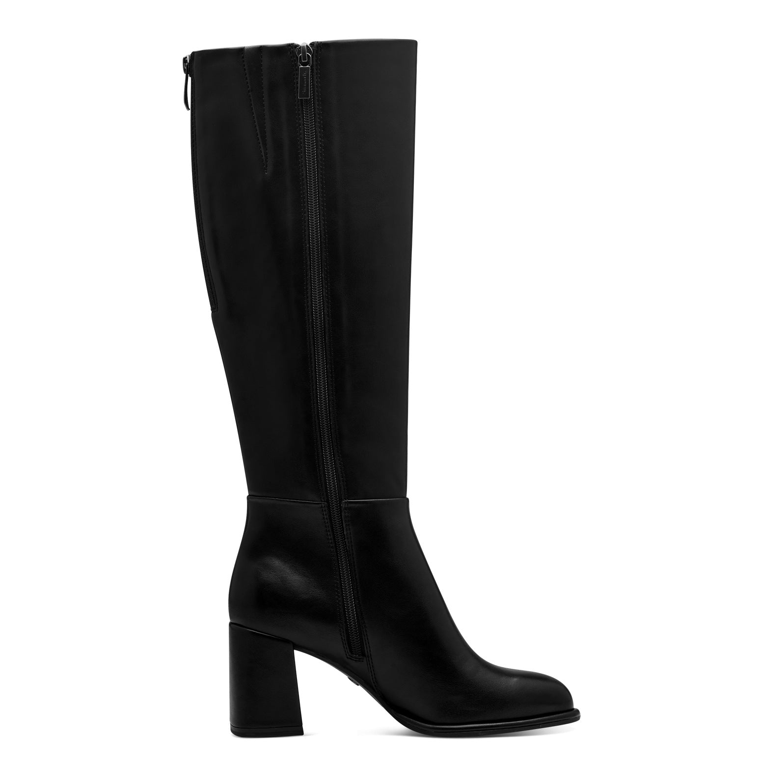 Tamaris Stiefel 25515 Schwarz | Vegan mit Fußbett- Detailansicht Reißverschluss