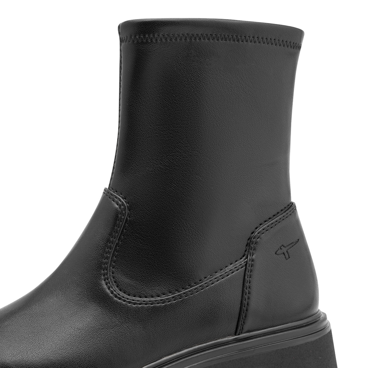 Tamaris Stiefelette 25416 Schwarz - Vegan - Ansicht der Materialoberfläche