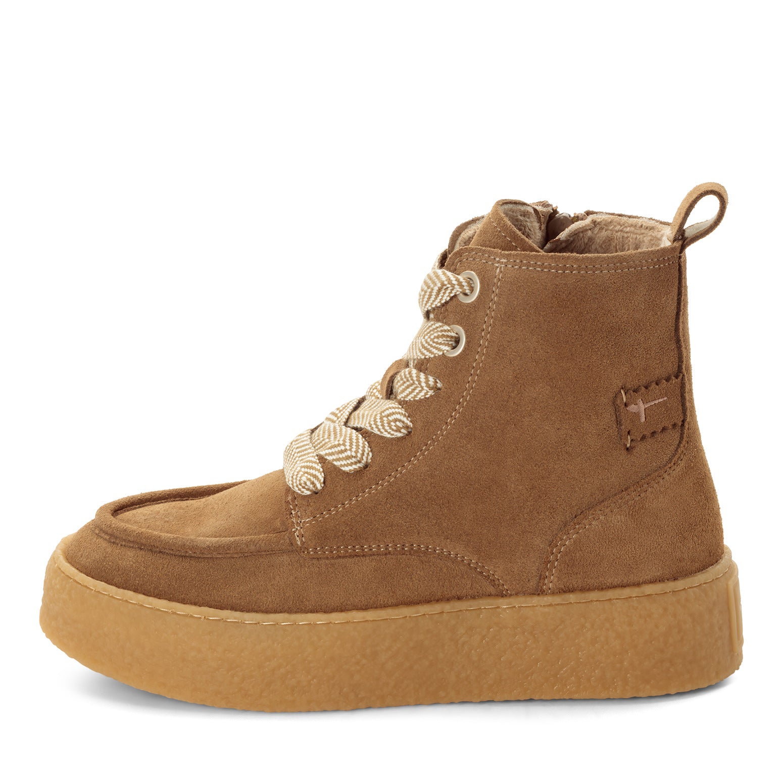 Tamaris Stiefelette 25200 Beige | Leder mit Wechselfußbett - Seitenansicht