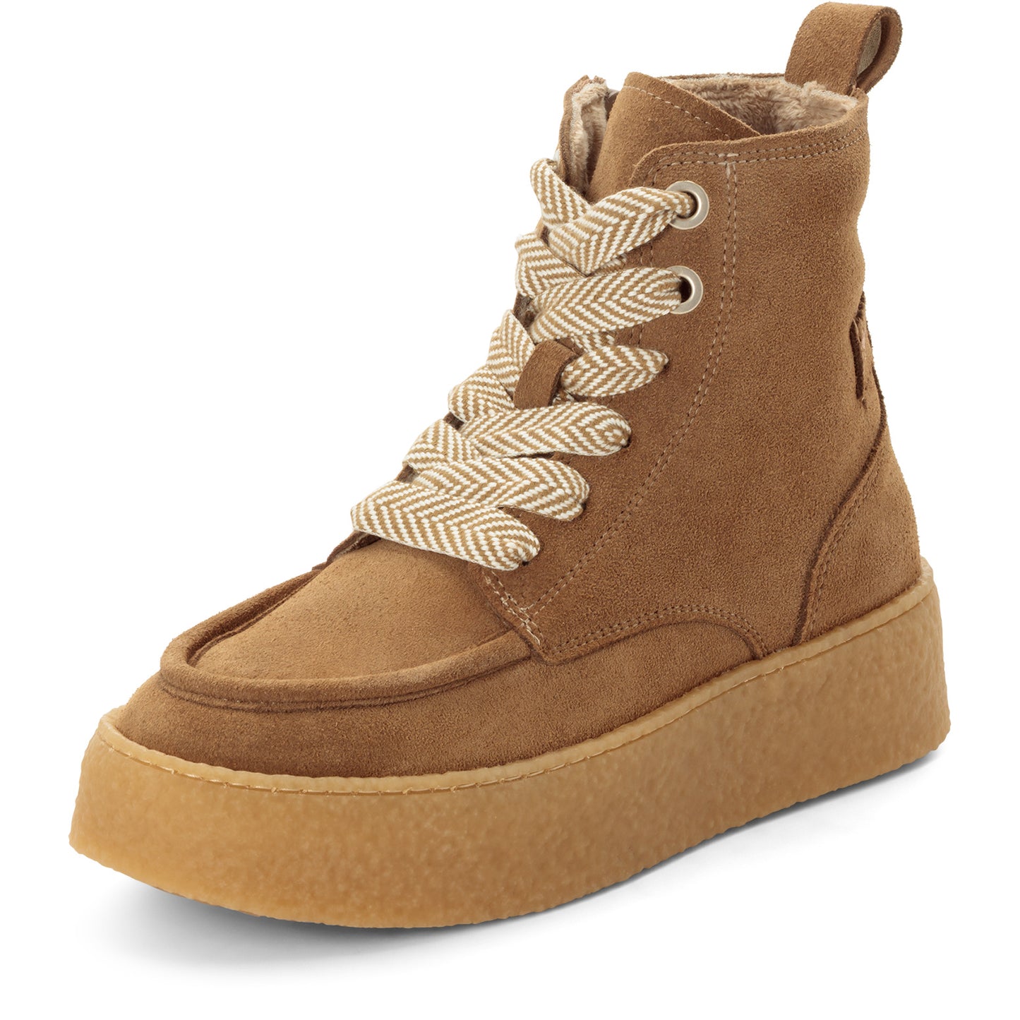 Tamaris Stiefelette 25200 Beige | Leder mit Wechselfußbett - Frontansicht