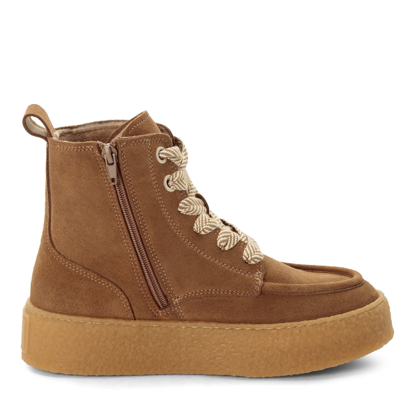Tamaris Stiefelette 25200 Beige | Leder mit Wechselfußbett - Detailansicht Reißverschluss