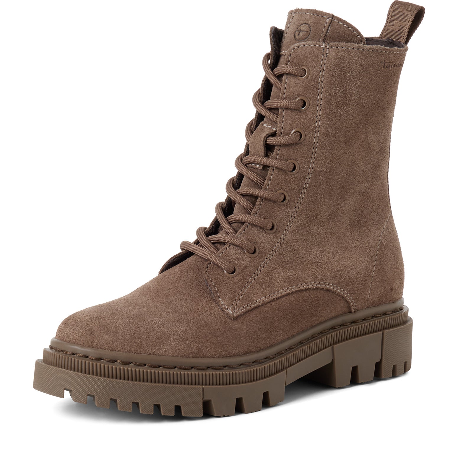 Tamaris Stiefelette 25276 Taupe aus Leder mit Wechselfußbett - Frontansicht