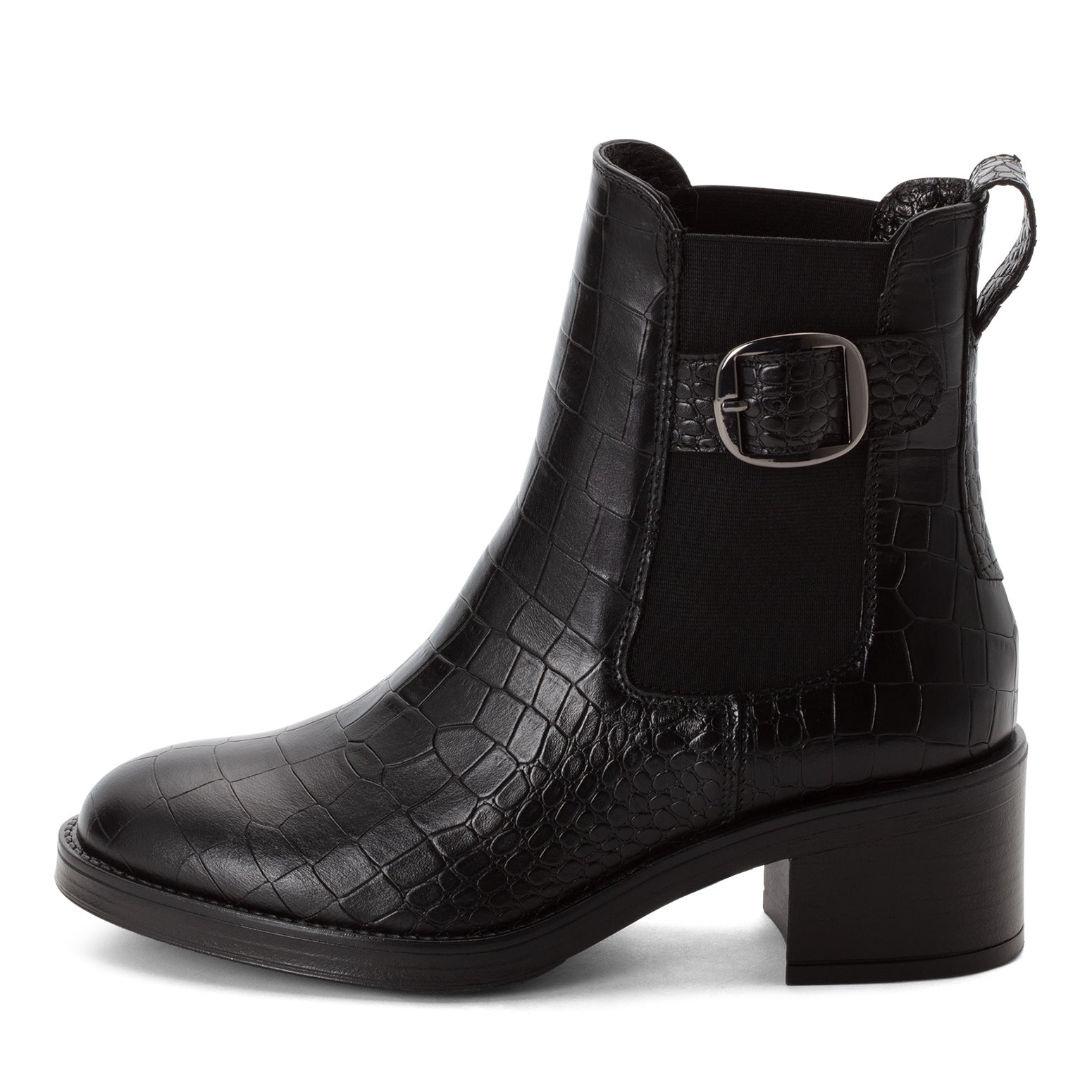 Tamaris Leder Chelsea Boot 25307 Schwarz Croco - Seitenansicht