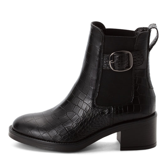 Tamaris Leder Chelsea Boot 25307 Schwarz Croco - Seitenansicht