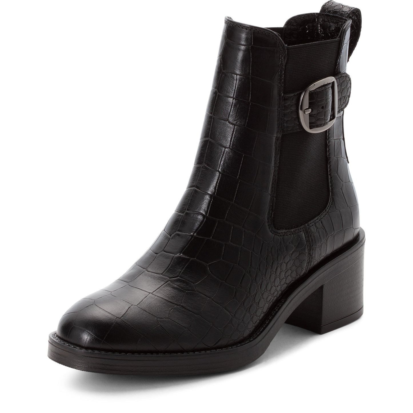 Tamaris Leder Chelsea Boot 25307 Schwarz Croco - Vorderansicht