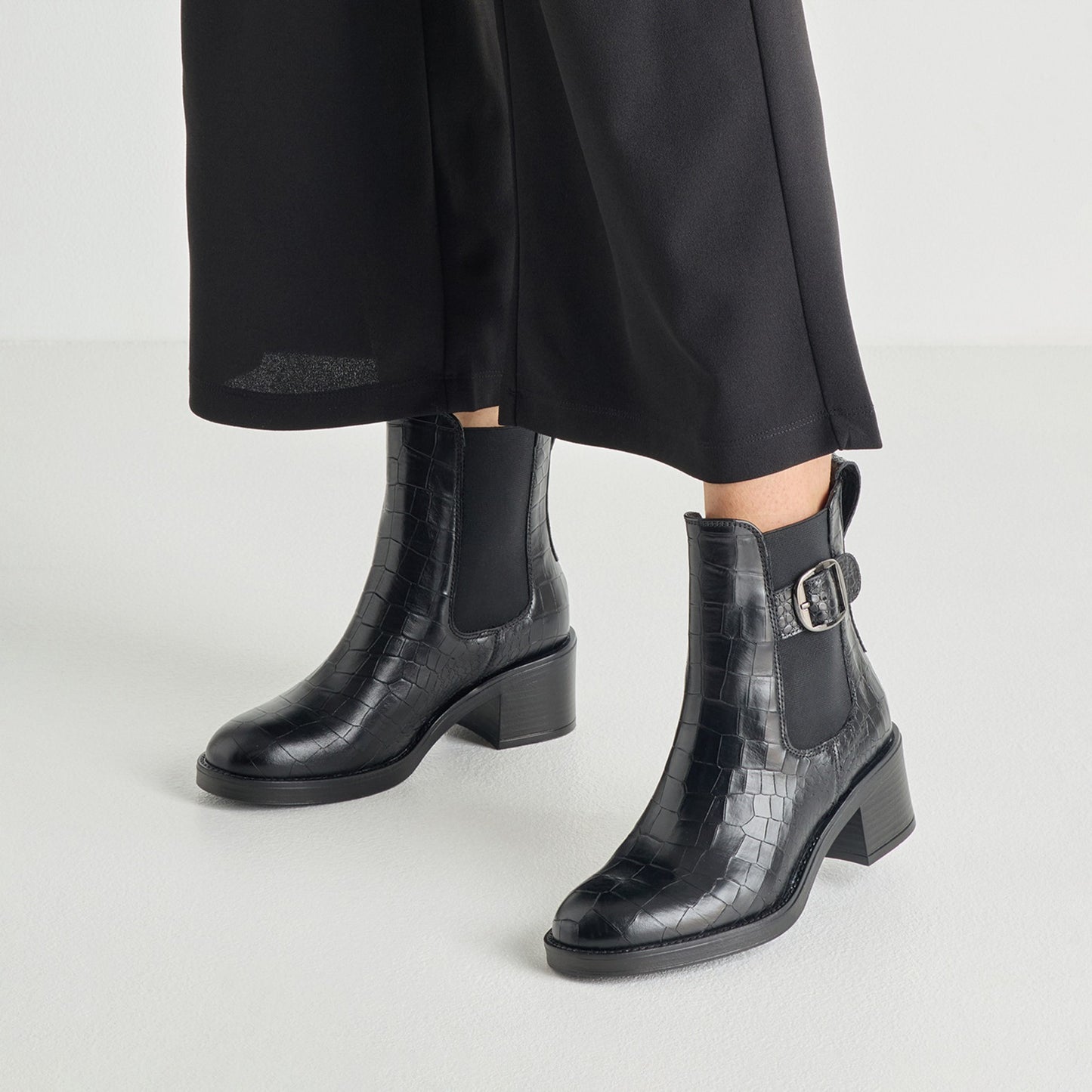 Tamaris Leder Chelsea Boot 25307 Schwarz Croco