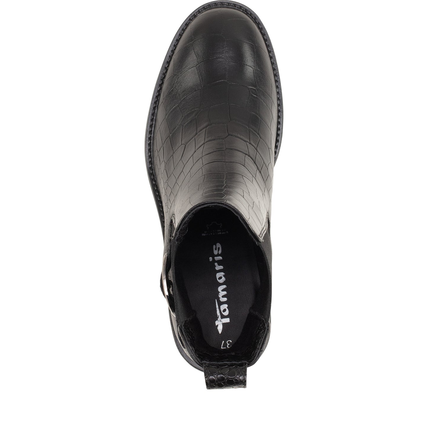 Tamaris Leder Chelsea Boot 25307 Schwarz Croco - Detail der Schuhform