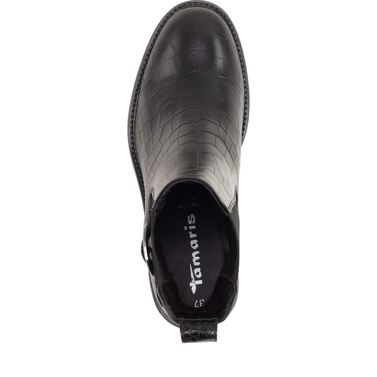 Tamaris Leder Chelsea Boot 25307 Schwarz Croco - Detail der Schuhform