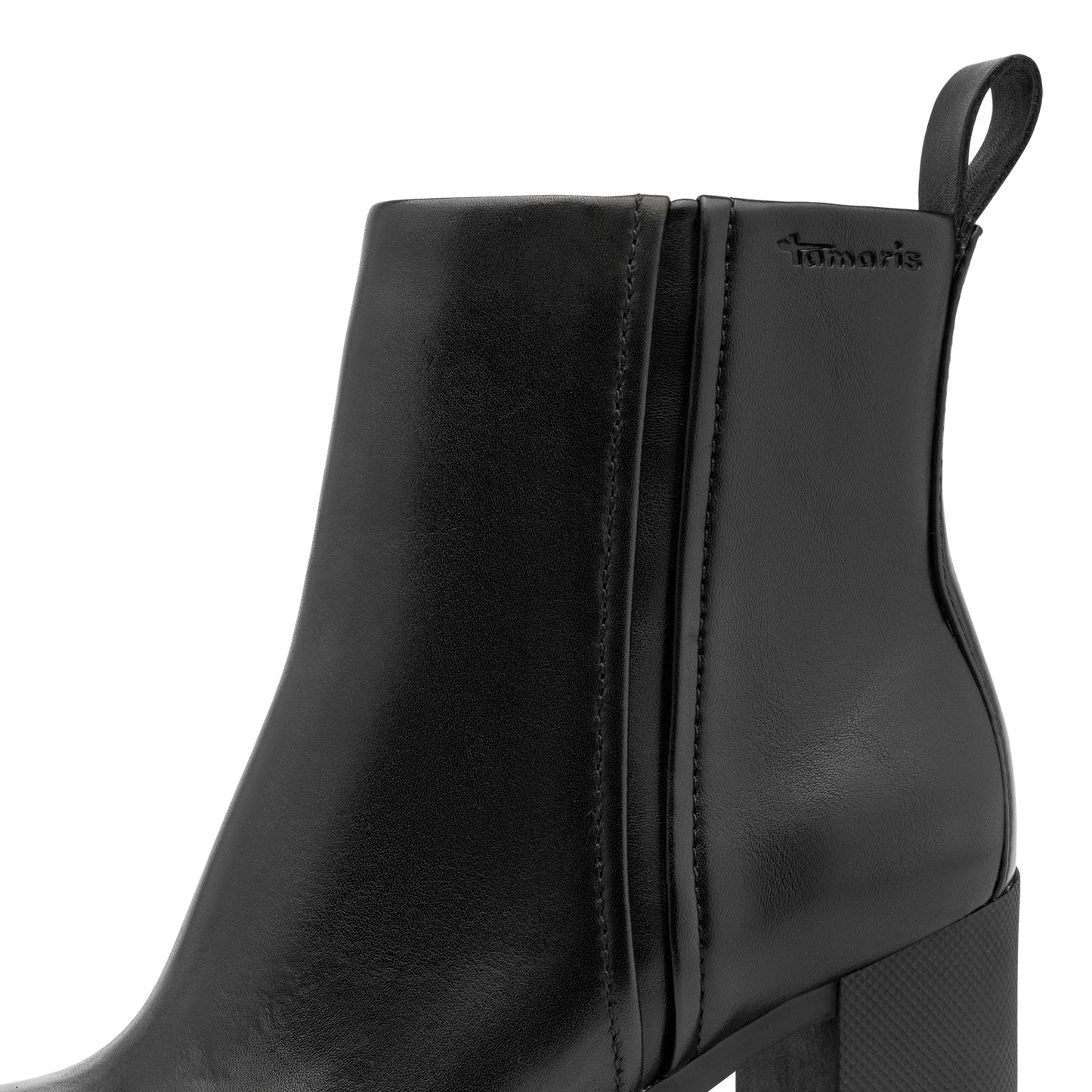 Tamaris Lederstiefelette 25398 Schwarz - Touch-it Fußbett, Anti Slide - Detailansicht Schaft