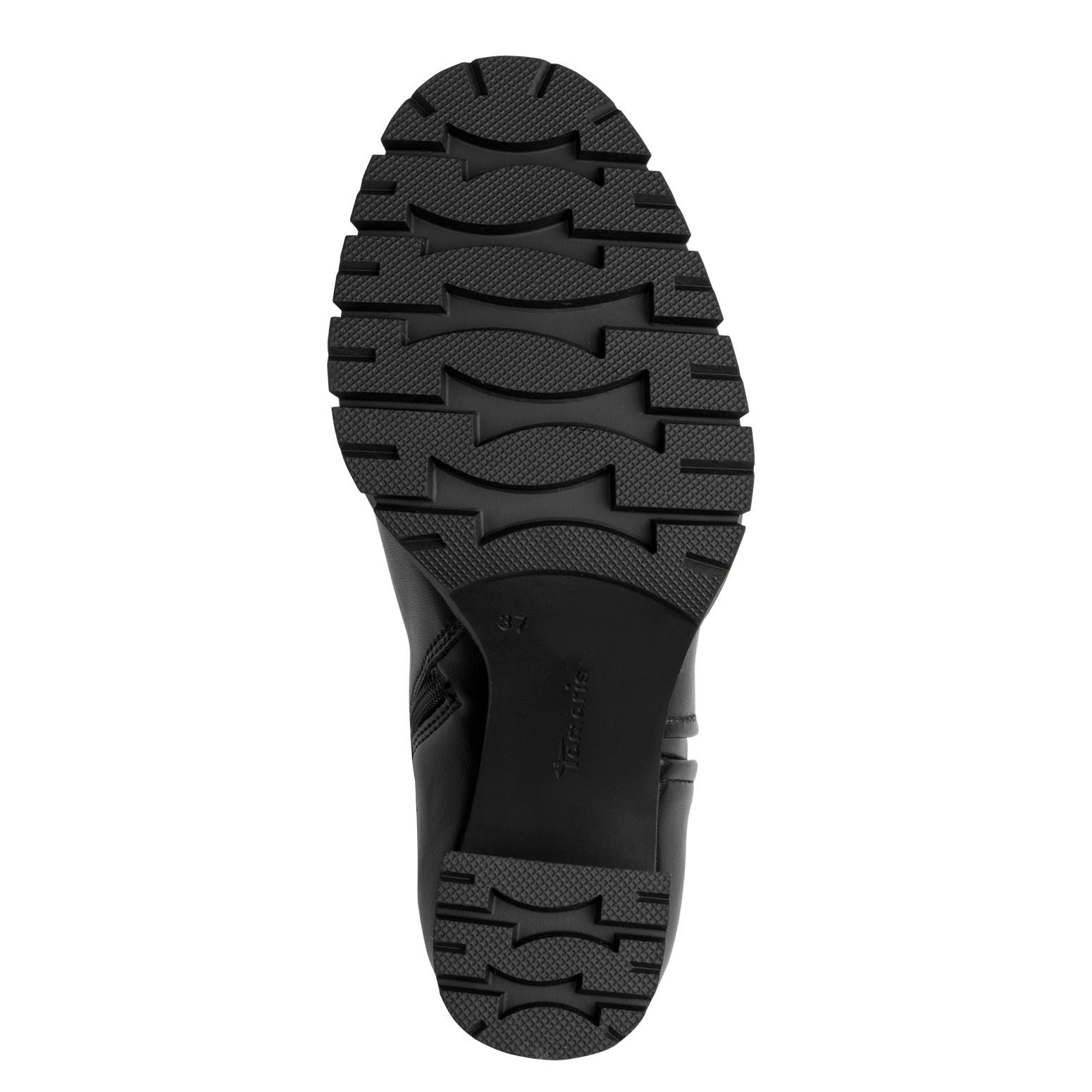 Tamaris Lederstiefelette 25398 Schwarz - Touch-it Fußbett, Anti Slide - Profil der Laufsohle