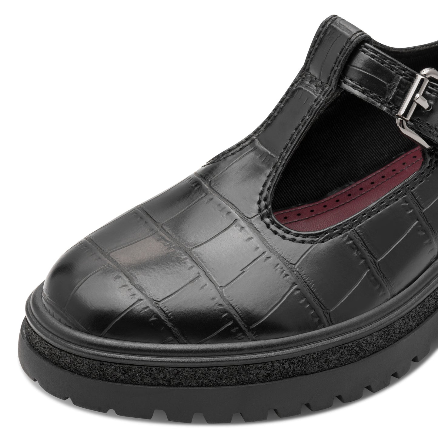 Tamaris Halbschuh 24324 Schwarz Croco – Vegan & Touch-it - Detailansicht
