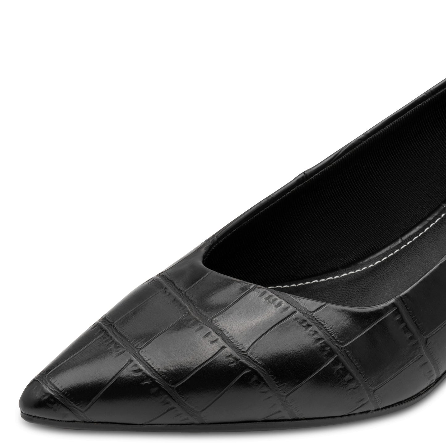 Tamaris Pumps 22351 Schwarz Croco – Vegan, Spitz mit Touch-it Fußbett – Seitenansicht