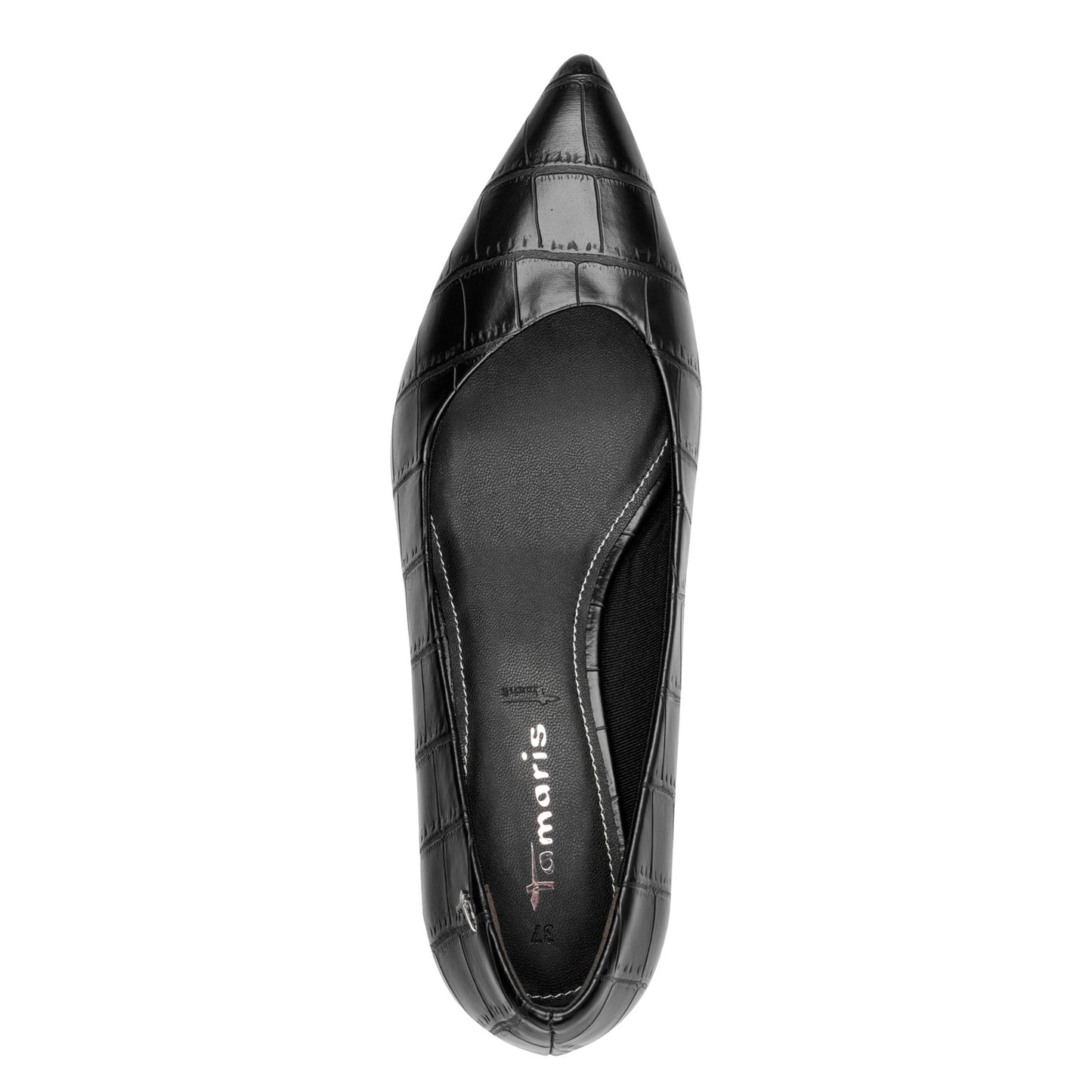 Tamaris Pumps 22351 Schwarz Croco – Vegan, Spitz mit Touch-it Fußbett – Seitenansicht