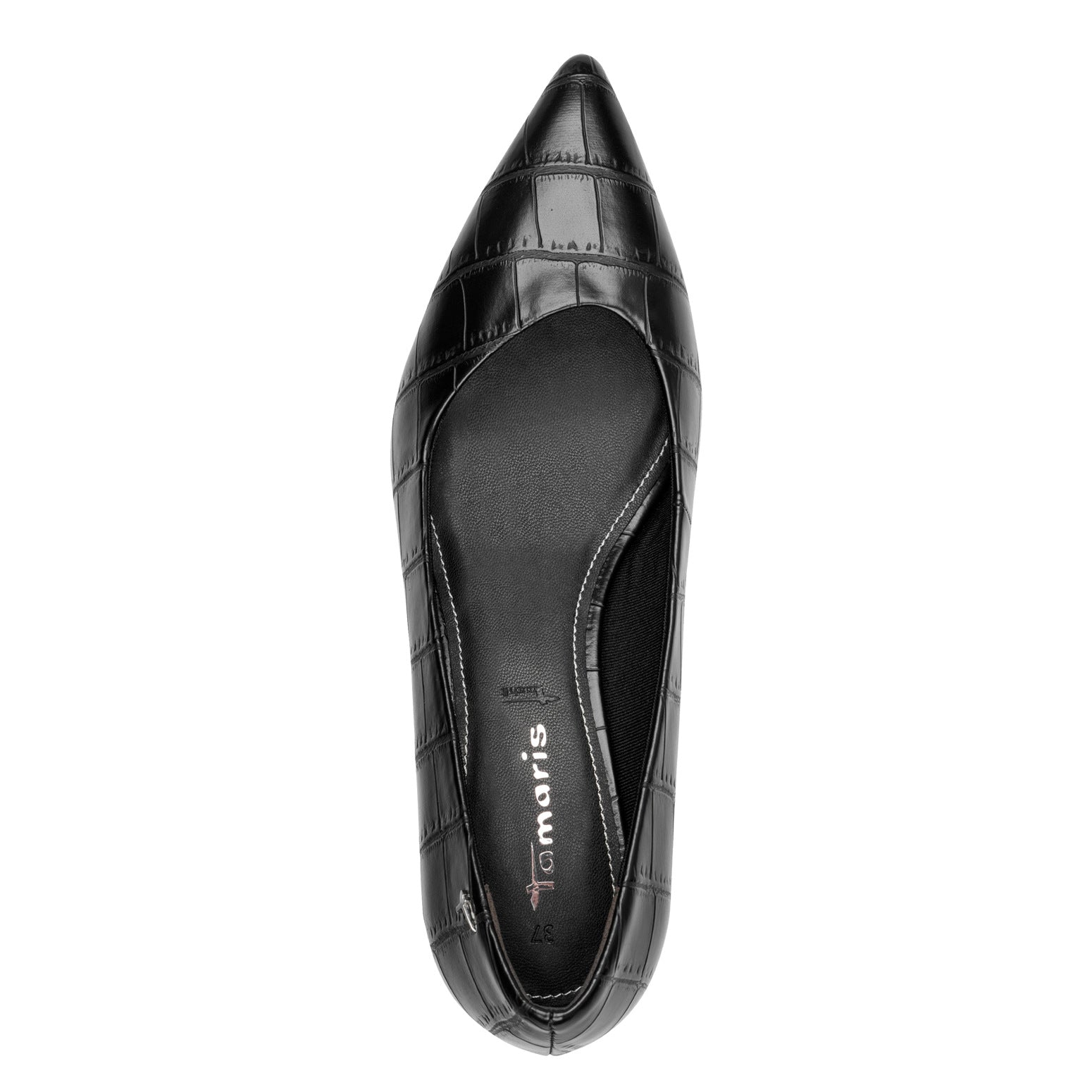 Tamaris Pumps 22351 Schwarz Croco – Vegan, Spitz mit Touch-it Fußbett – Seitenansicht