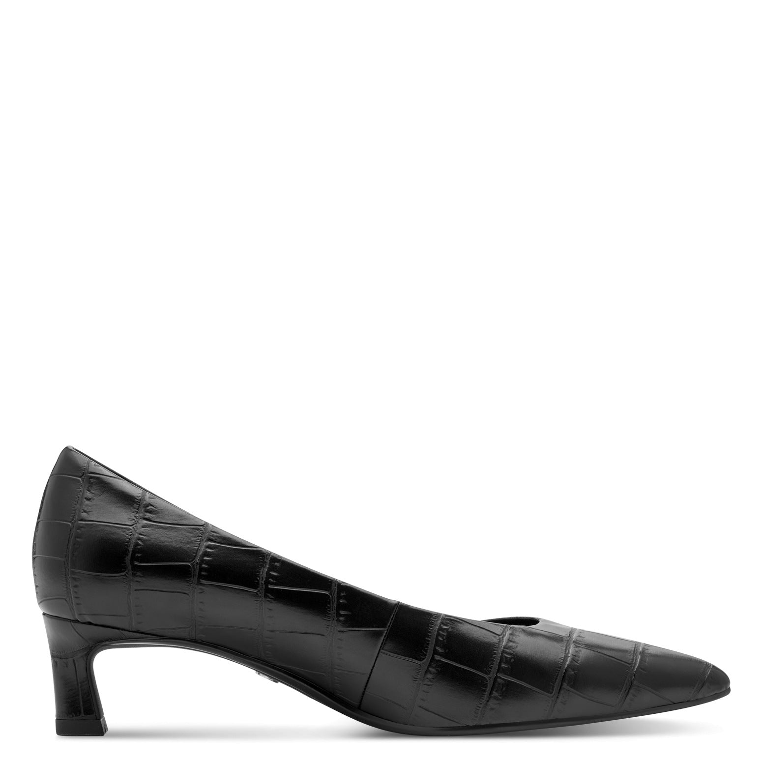 Tamaris Pumps 22351 Schwarz Croco – Vegan, Spitz mit Touch-it Fußbett – Seitenansicht
