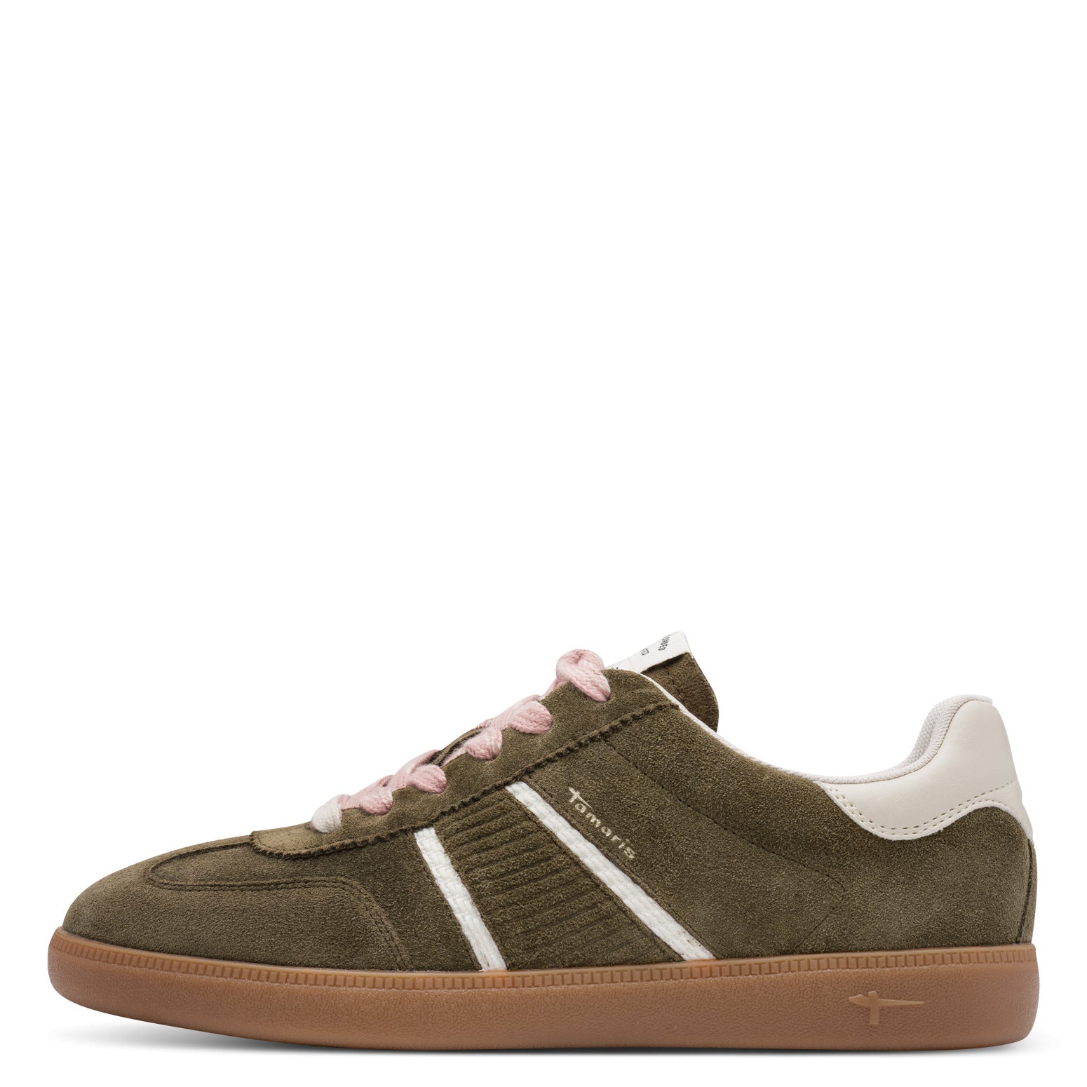 Tamaris Sneaker 23624 Olive – Ledersneaker mit Wechselfußbett - Seitenansicht