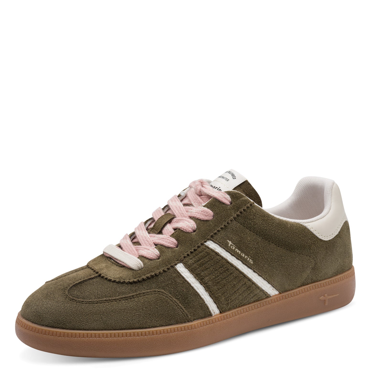 Tamaris Sneaker 23624 Olive – Ledersneaker mit Wechselfußbett - Frontansicht