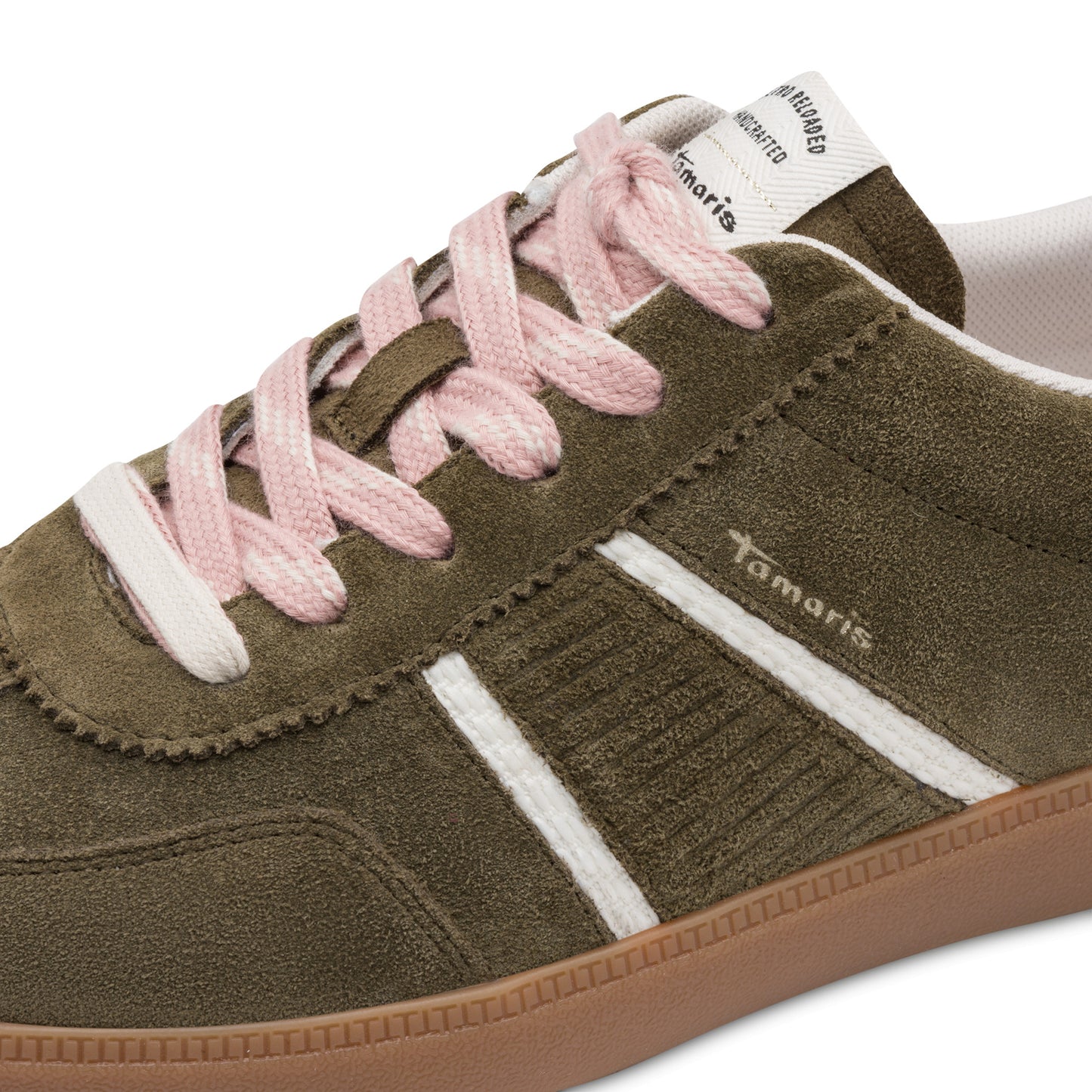 Tamaris Sneaker 23624 Olive – Ledersneaker mit Wechselfußbett - Detailansicht