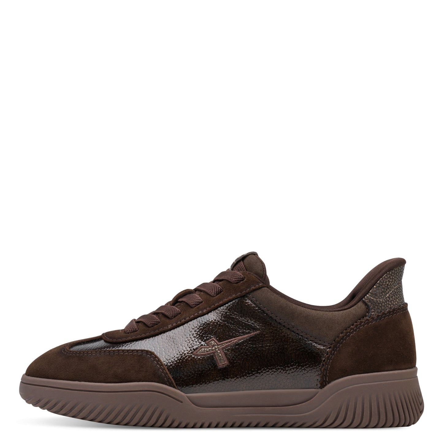 Tamaris Sneaker 23655 Mocca Patent – Step-In Sneaker mit Wechselfußbett - Seitenansicht