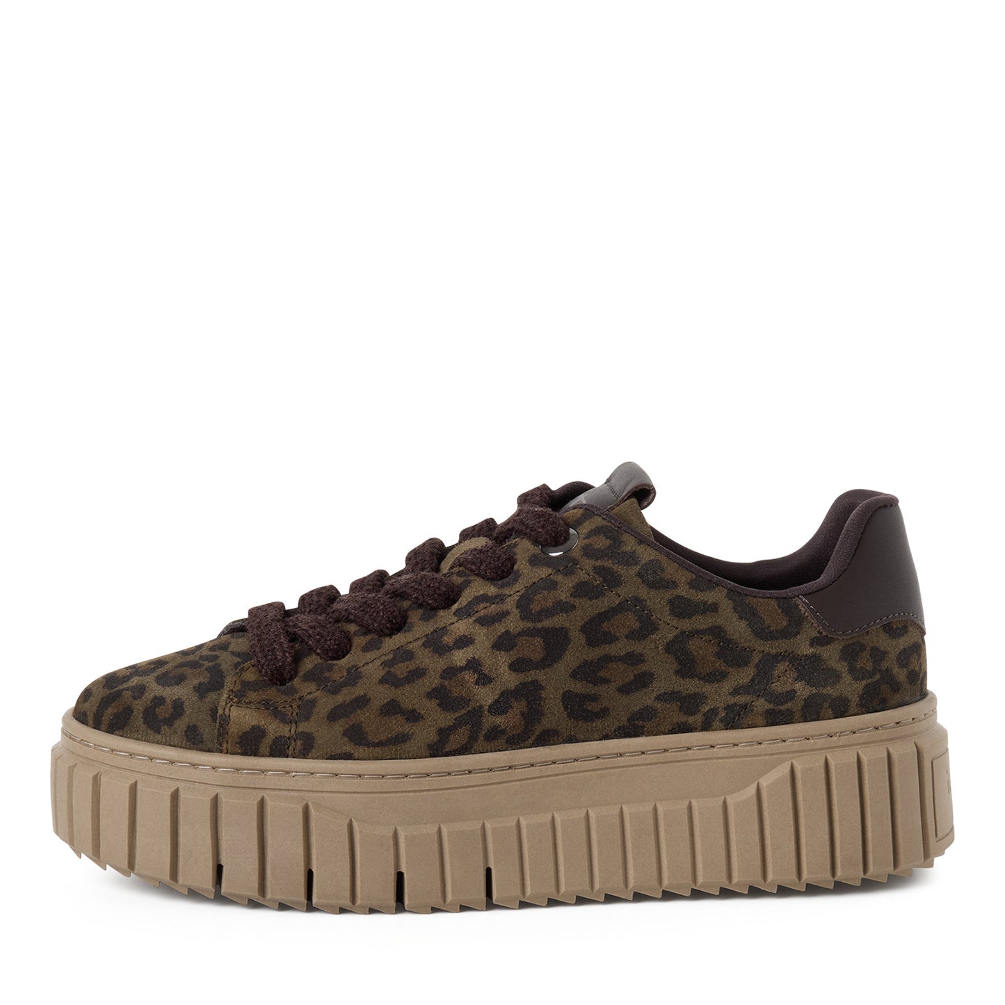 Tamaris Sneaker 23702 Olive Leopard – Leder, Plateau & Wechselfußbett - Seitenansicht