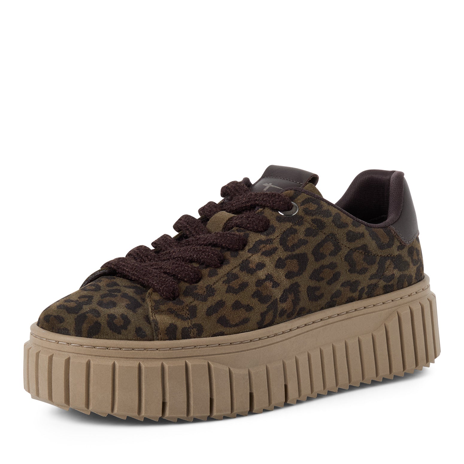 Tamaris Sneaker 23702 Olive Leopard – Leder, Plateau & Wechselfußbett - Frontansicht