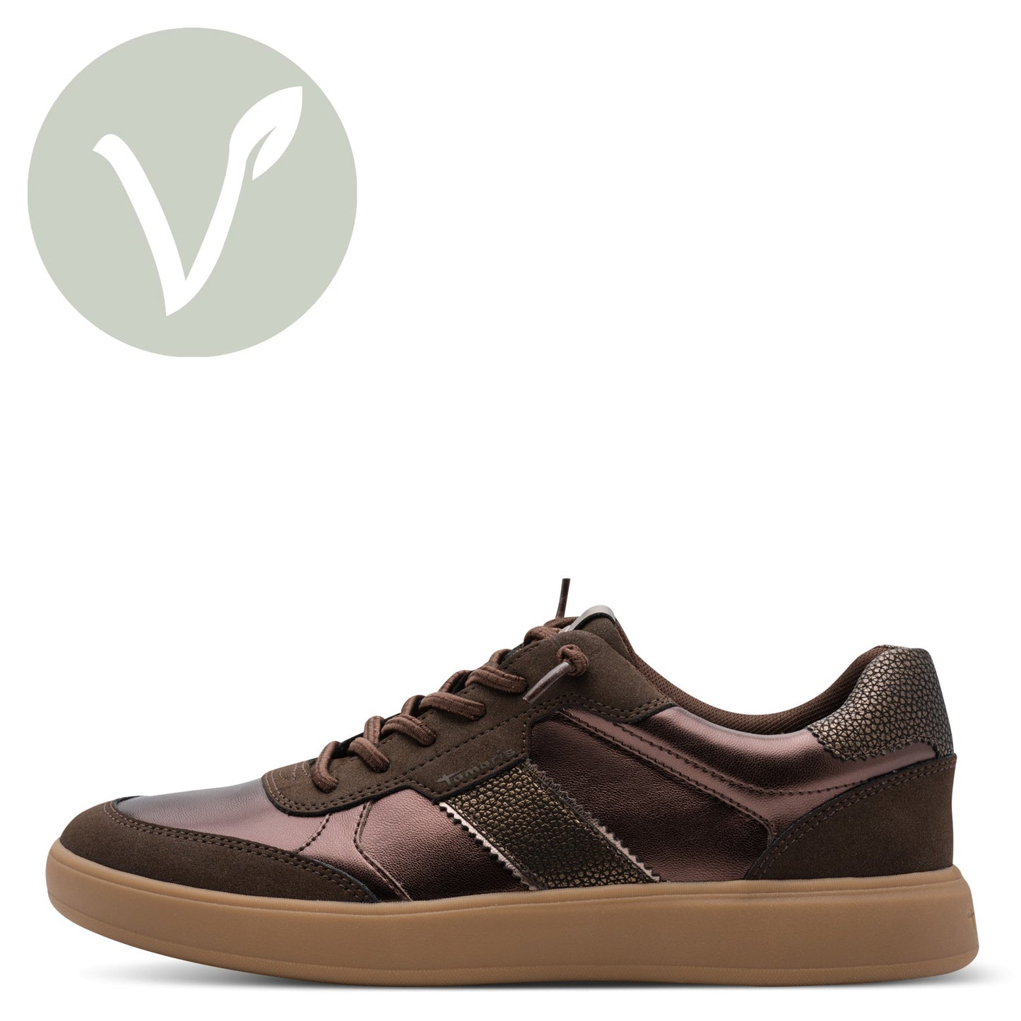 Tamaris Sneaker 23747 Mocca Metall – Vegan & Wechselfußbett- Seitenansicht