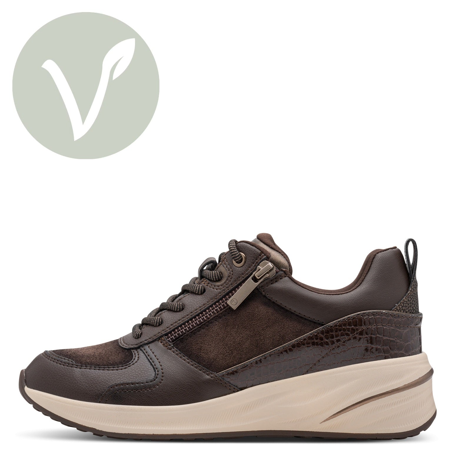 Tamaris Sneaker 23754 Mocca – Vegan & mit Wechselfußbett - Seitenansicht