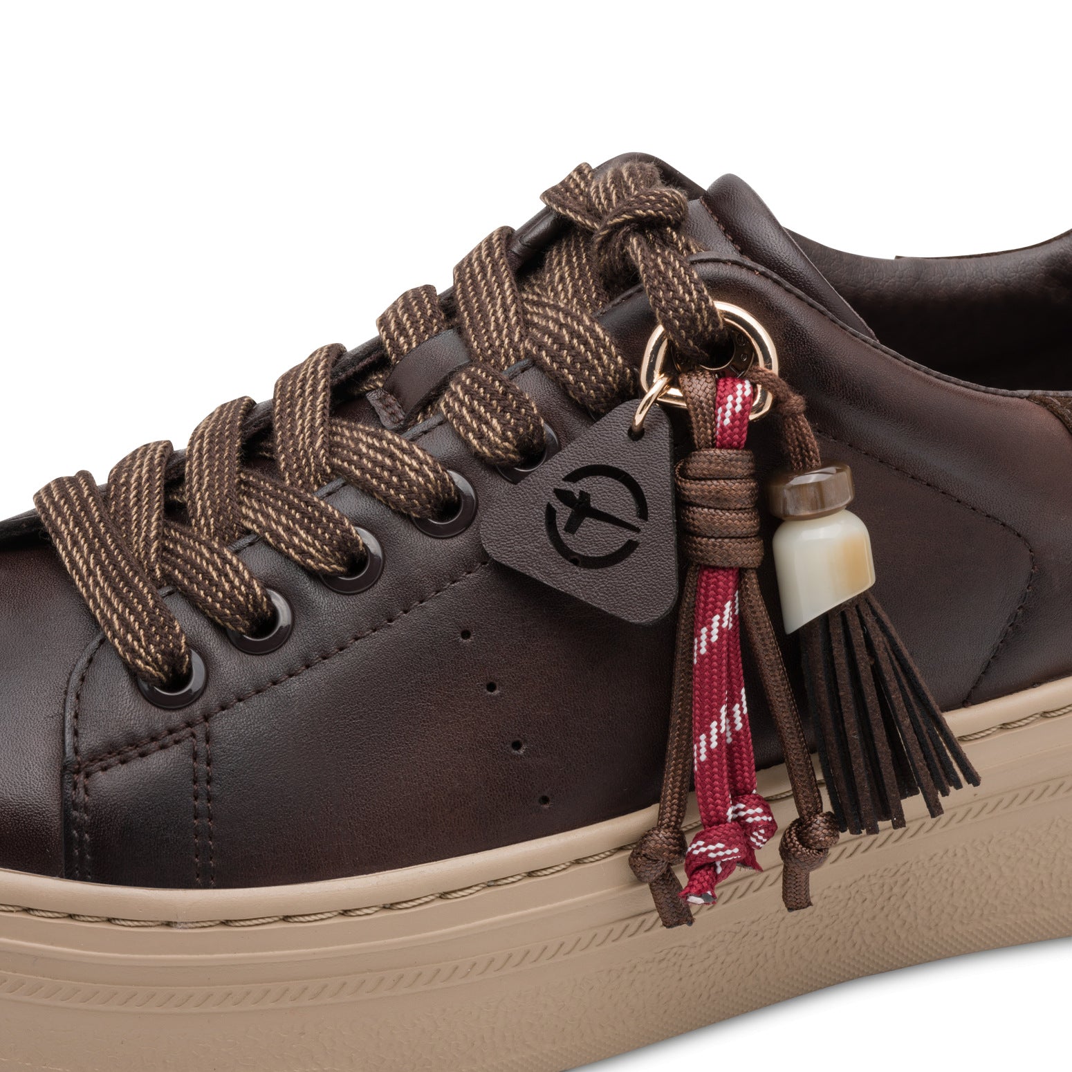 Tamaris Sneaker 23775 Mocca | Ledersneaker mit Wechselfußbett - Detailansicht