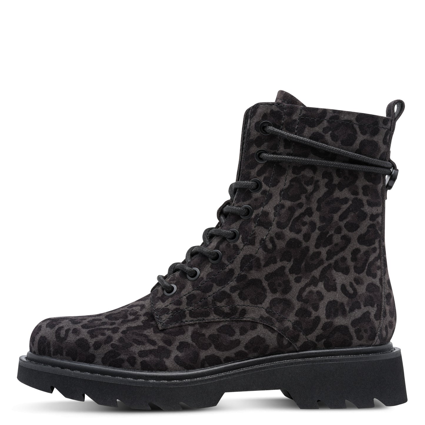 Tamaris Lederstiefelette 25219 Grau Leopard - Chunky Sohle, Touch-it - Seitenansicht