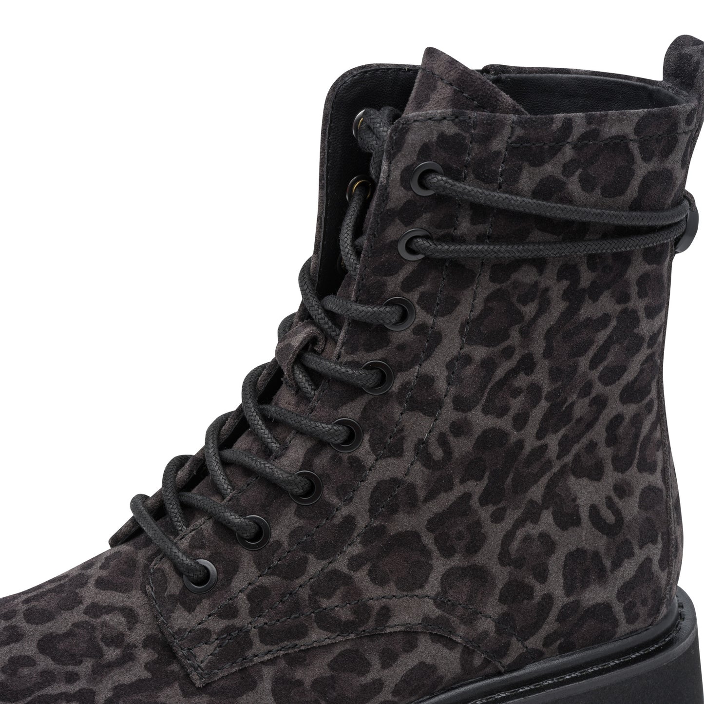 Tamaris Lederstiefelette 25219 Grau Leopard - Chunky Sohle, Touch-it - Detail der Schuhoberfläche