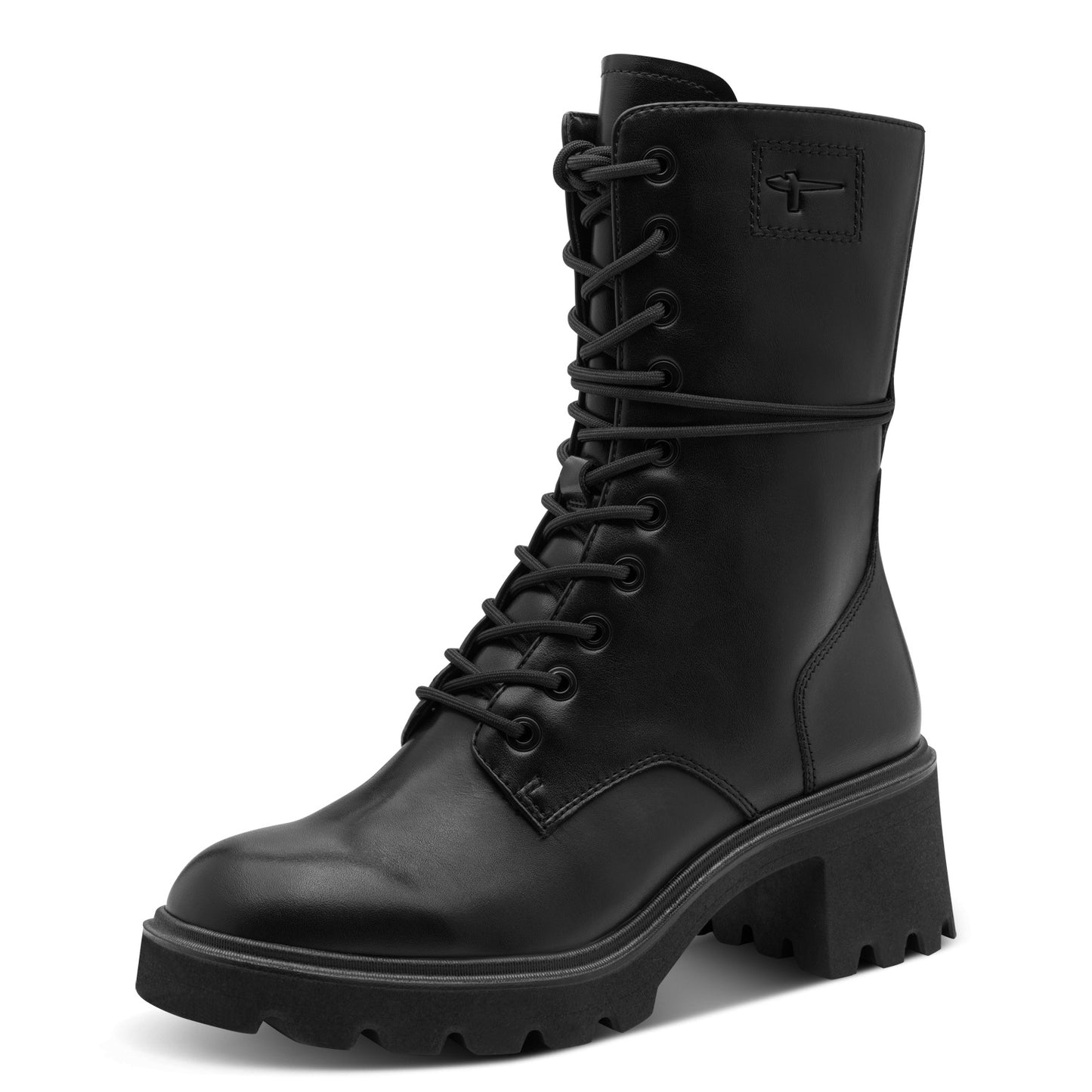 Tamaris Lederstiefelette 25220 Schwarz - Lace Boot - Vorderansicht