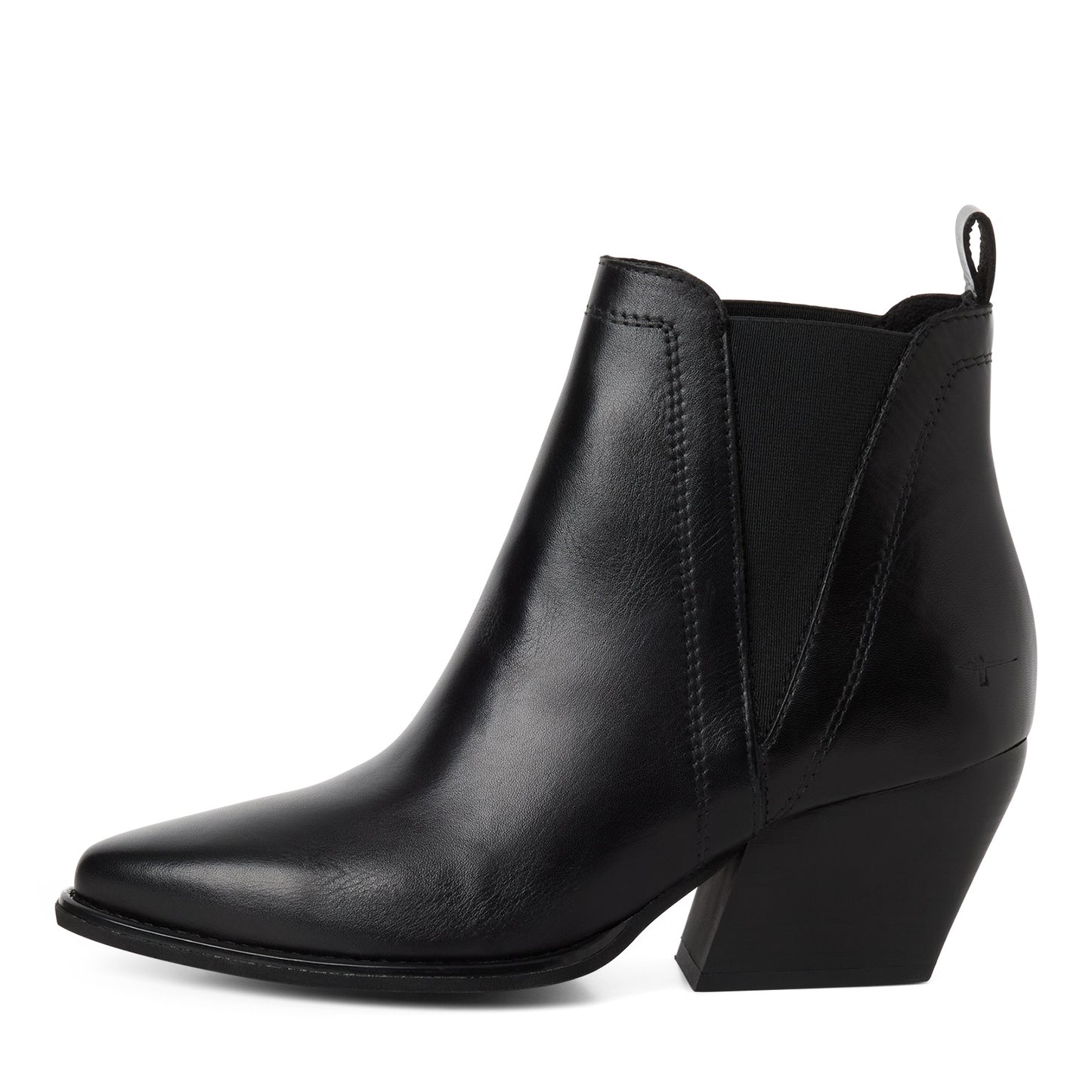 Tamaris Stiefelette 25303 Schwarz – Leder, Spitz, Western-Style - Seitenansicht