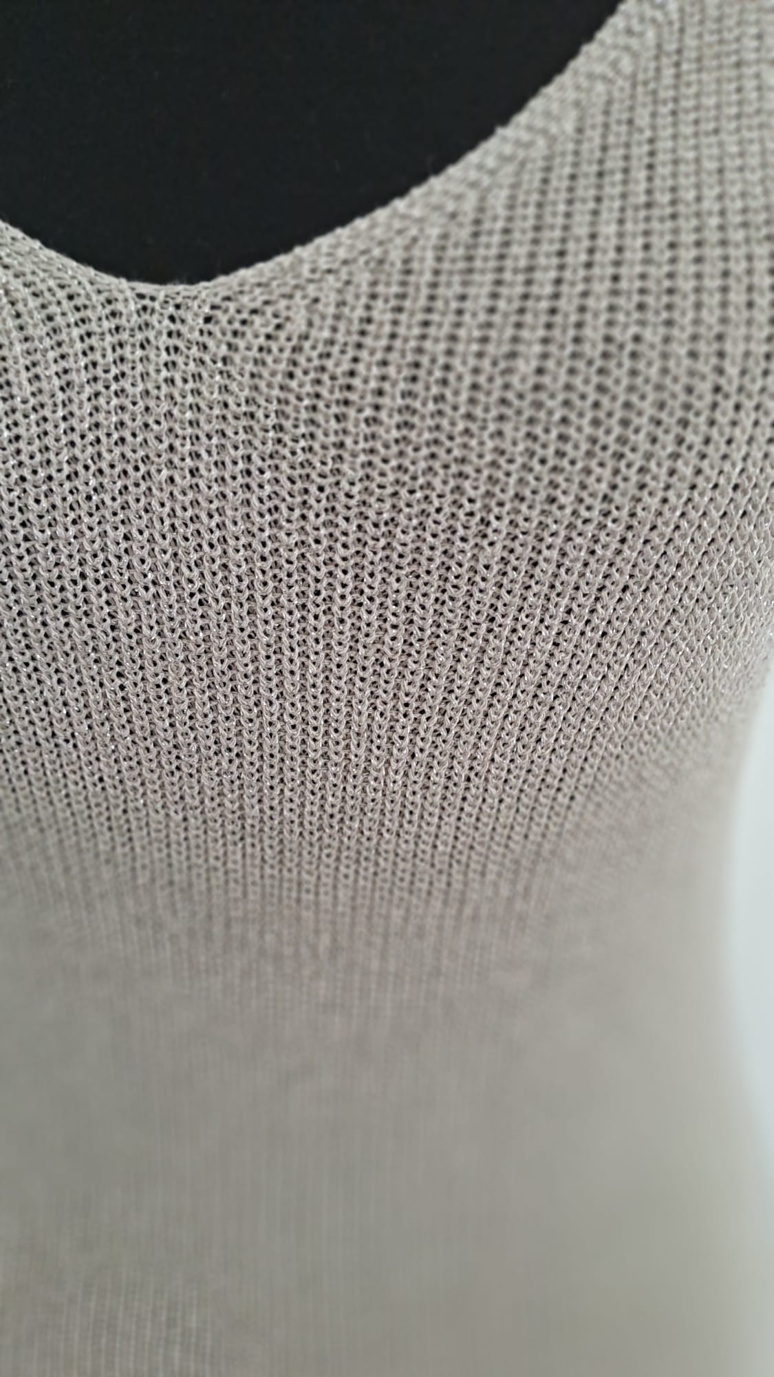 Stricktop Grau mit Silberfaser - Liping Moda 6843 - Detailansicht Strickmuster