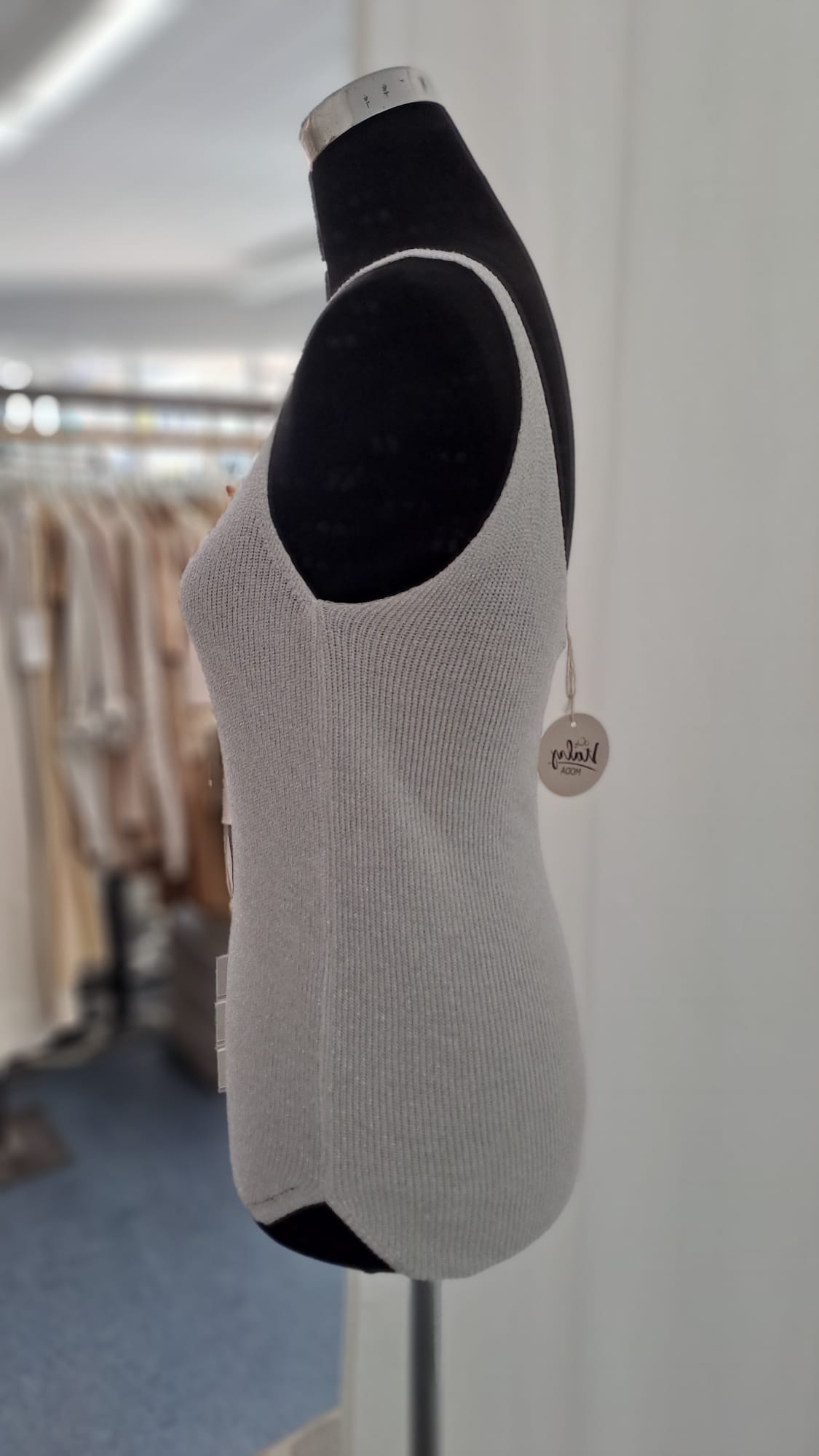 Stricktop Grau mit Silberfaser - Liping Moda 6843- Seitenansicht